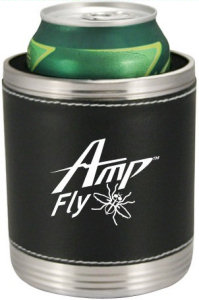 Promotional Koozies: Stainless Steel Coolie with Leatherwrap